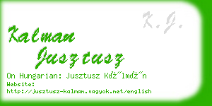 kalman jusztusz business card